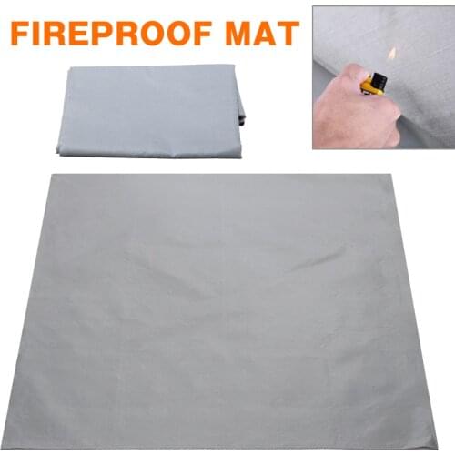 Protective Grill Mat Fireproof BBQ Square Splatter Fire Pit Mat Heat Resistant For Deck Patio Lawn Protection Fireproof Mat