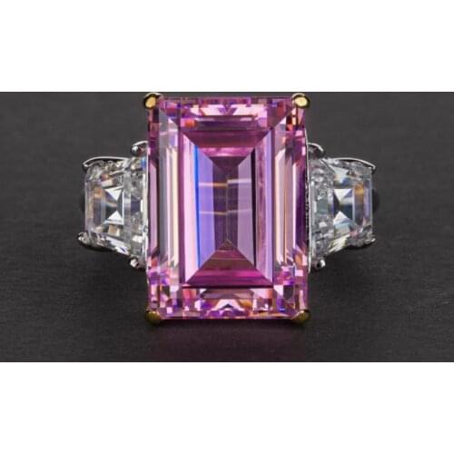 100% 925 Silver Jewelry Ruby Citrine Gemstone Jewelry Rings Women Fashion Finger Ring Party Engagement Gift Size 5-12