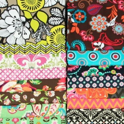 1 meter 100% cotton fabric with retro flower print handmade DIY garment dress children cloth T529A