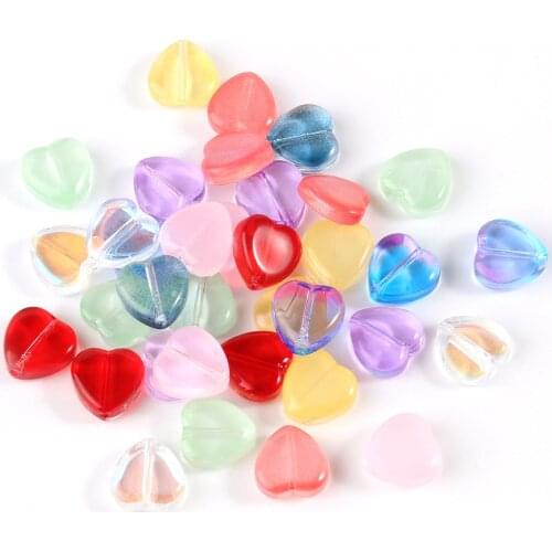 10x10mm AB Clear Heart Shape Czech Lampwork Crystal Glass Spacer Bead For Jewelry Making Diy Needlework Bracelet Necklace