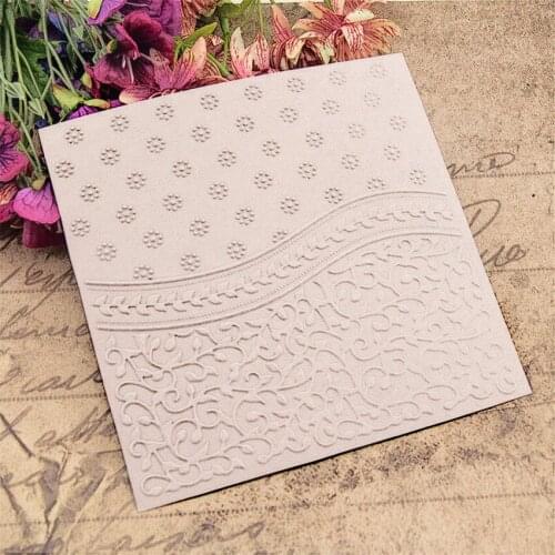 15x15cm Snow vines Embossing folders Plastic bump Scrapbooking DIY Template Fondant indentation Cake Photo Album Card Make