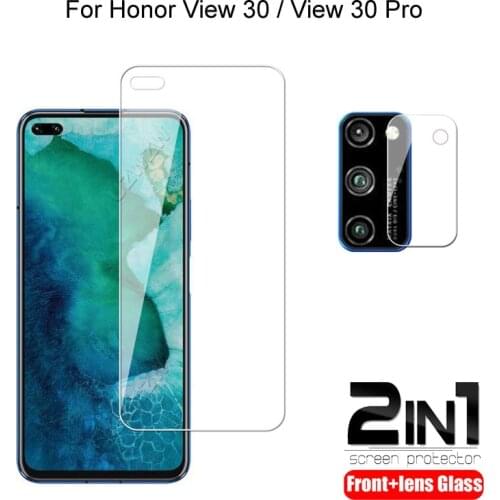 2 in 1 For Honor V30 Pro / View 30 Pro Camera Lens Film & Screen Protector Guard Protective HD Tempered Glass Explosion Proof