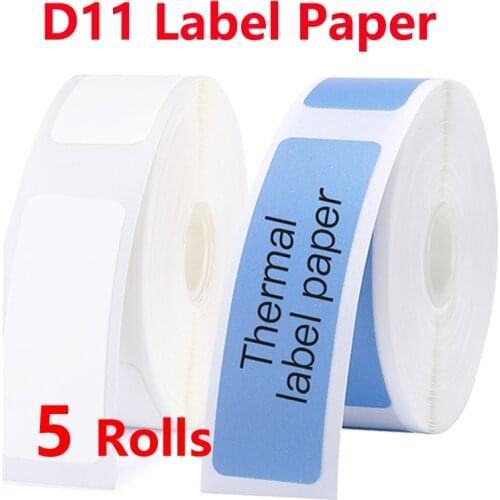 5Rolls Niimbot D11 D61 Stickers thermal label adhesive paper self-adhesive label sticker paper Labeller Waterproof Anti-Oil Tear
