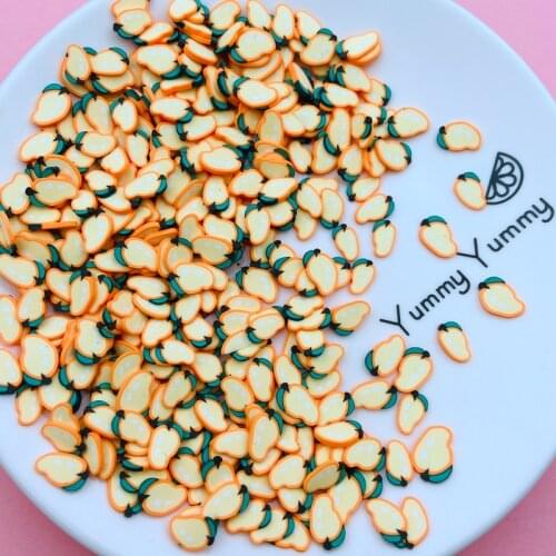 20g/Lot Hot Selling Polymer Clay Fruit Sprinkle, Cute Peach Avocado Blueberry Mango Slice for Crafts Making, Phone Deco, DIY