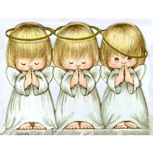 Diamond Embroidery Cartoon Needlework Full Square Drill Diamond Painting Cross Stitch Angels Wall Sticker 5D DIY Gift