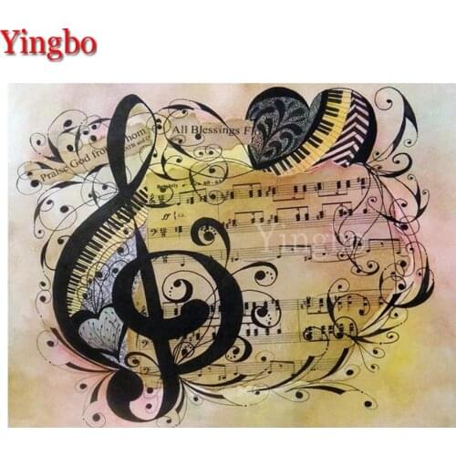 DIY Diamond Embroidery Music Note Abstract Pictures Of Rhinestones Diamond Mosaic Diamond Painting Full Square Drill Wall Decor
