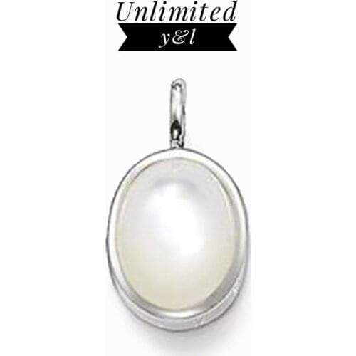 White Oval Crystal Stone Pendants Fashion Jewelry Silver Thomas Style DIY Necklace Accessories for Women Men Gifts