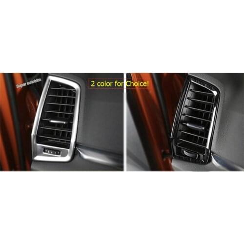 Lapetus Side AC Air Conditioning AC Outlet Vent Protector Frame Cover Trim 4 Pcs Fit For Skoda Karoq 2018 2019 / Stainless Steel