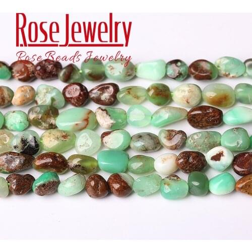 6-8mm Natual Irregular Chrysoprase Australia Jades Stone Beads Loose Spacer Beads For DIY Jewelry Making Bracelet Necklace 15