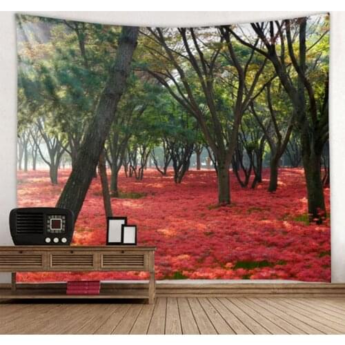 Tapestry Decorative Blanket Picnic Table Cloth Hanging Home Bedroom Living Room Dormitory Decoration Woods Landscape