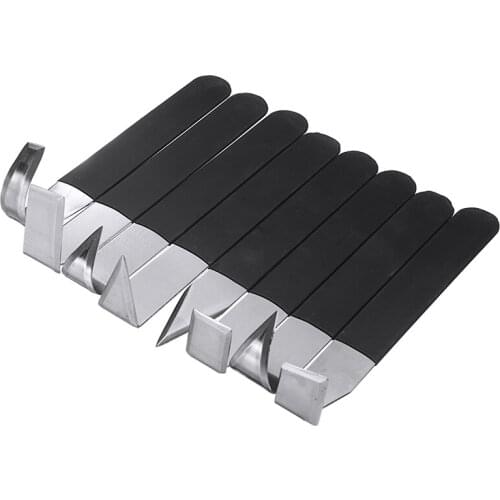New Arrivals 8pcs/Set Stainless Steel Pottery Clay Sculpture Carving Tool W/ Rubber Handle Engraving Tool Accessories