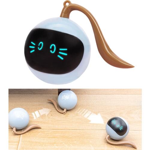 Interactive Cat Toys LED Self Rotating Ball Toys USB Rechargeable Automatic Rolling Ball Toy r Cat Kitty Pet Entertainment Toy