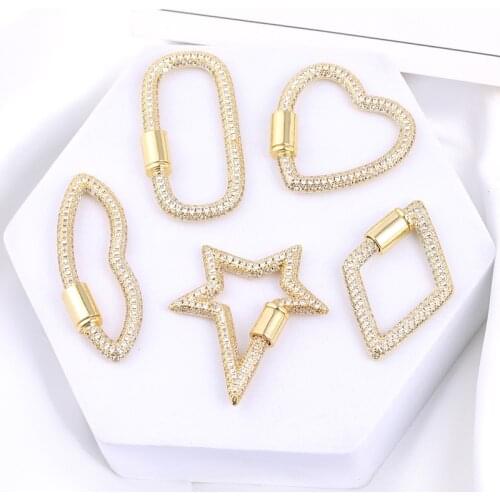 Juya DIY Needlework Pendant Jewelry Making Supplies Handmade Decorative Fastener Screw Locks Gold Carabiner Clasps Accessories