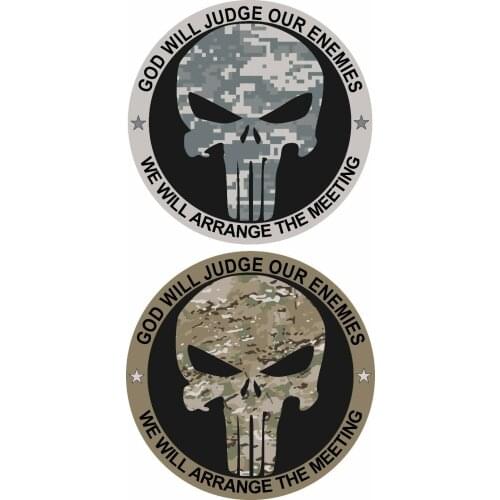 Punisher ACU or Multicam Army Military Vinyl Decal Sticker Car Truck for Tuning Laptop Trunk Cover Scratches Waterproof PVC