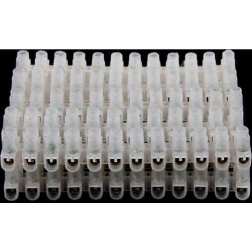 Terminator 10pcs Screw Terminal Barrier Connector Electrical Wire Connection 12 Position Barrier Terminal Strip Block 5A