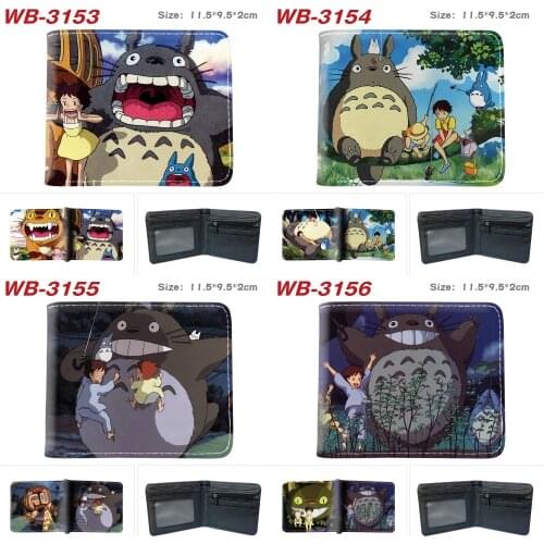 Anime My Neighbor Totoro PU Wallet Mens Bifold Gifts Casual Teenager Cosplay Photo Coin Card Holders Boys Girls Leather Purses