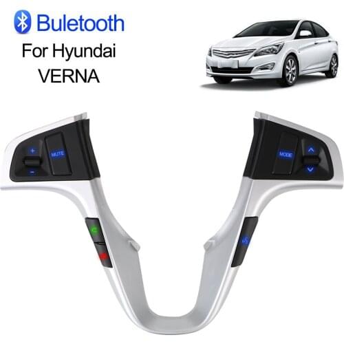 LEEPEE For Hyundai VERNA SOLARIS Bluetooth-compatible Audio Volume Music Control Switch Blue Backlight Car Steering Wheel Button