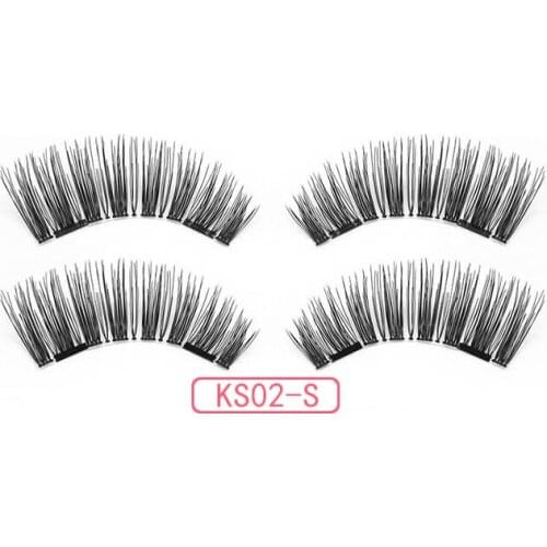 Hot 3D Magnetic Double Eyelashes Magnet False Eyelashes Full Strip Magnetic Cilia Eyelashes Reusable Eyelashes KS02-SY