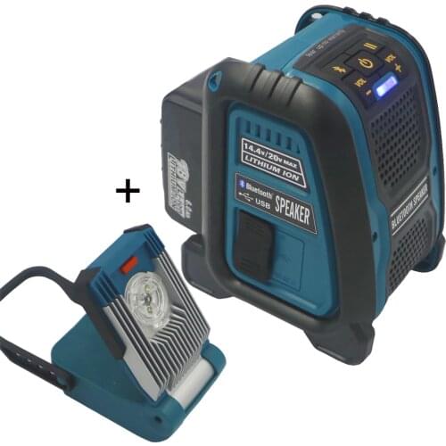 6.0AH Bl1860 lithium battery with CordlessBluetooth Job Site Speaker+work light for makita 18V 14.4V battery drill screwdriver