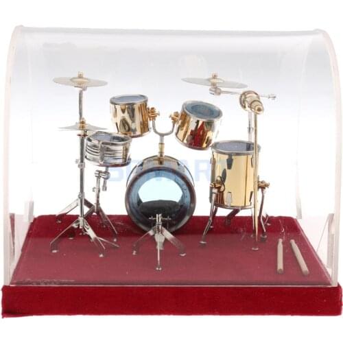 14*10*10cm Miniature Copper Drum Set Musical Instrument Model Action Figures Accessory Dollhouse Home Display Ornaments