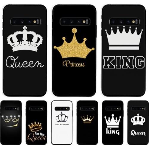 Cartoon Crown King and Queen Phone Case Soft Case For Samsung Galaxy S10 Plus S10E S20 UlTRA S7 S8 S9 Plus S10lite S20 plus