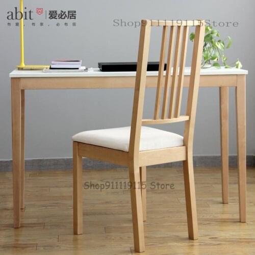 Nordic Solid Wood Chair Simple Modern Adult Dining Chair Cloth Washable Fashion Restaurant Modern High Back Chair