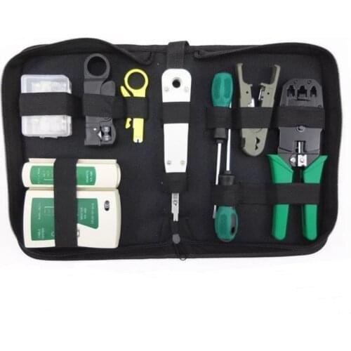 11pcs/set RJ45 RJ11 RJ12 CAT5 CAT5e Portable LAN Network Repair Tool Kit Utp Cable Tester AND Plier Crimp Crimper Plug Clamp PC