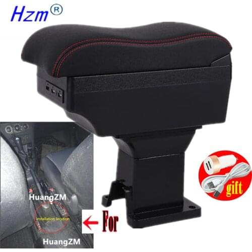 For Renault Logan 2 armrest box central Store content Storage box with cup holder ashtray products with USB LED