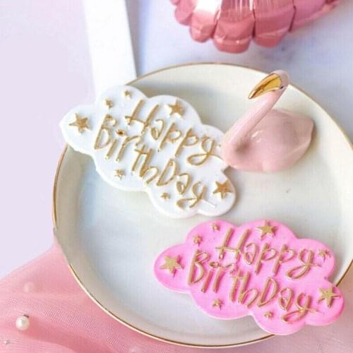 Cloud Shape Silicone Cake Mold DIY Happy Birthday Letters Fondant Decorators Cake Dessert Cake Tools Baking Molds