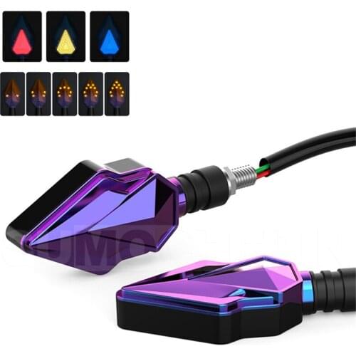 Titanium Blue Moto LED Motorcycle Turn Signal Indicators Light Amber Blinker Led For Honda Suzuki Yamaha Motorbike Bright Lamp