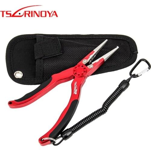TSURINOYA Aluminum Alloy Fishing Pliers Sets 115g Lightweight Multi-purpose Split Rings Cutter Hook Remover Fishing Tool Pesca