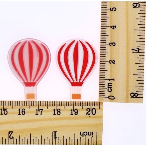 10 pcs Hot Air Balloon Yellow/Blue/Red/Green DIY Flatback Soft Handmade For Phone Case/Luggage Tag/Skirt/School Bag