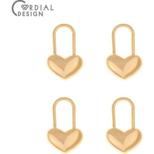 Cordial Design 20Pcs 13*20MM Jewelry Accessories/Heart Shape/Earring Findings/Necklace Pendants/Genuine Gold Plating/Hand Made