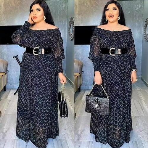 Plus Size Summer Dresses For Women African Chiffon Maxi Long Dress 2021 New Robe Africain Elegant Muslim Kaftan Evening Gowns