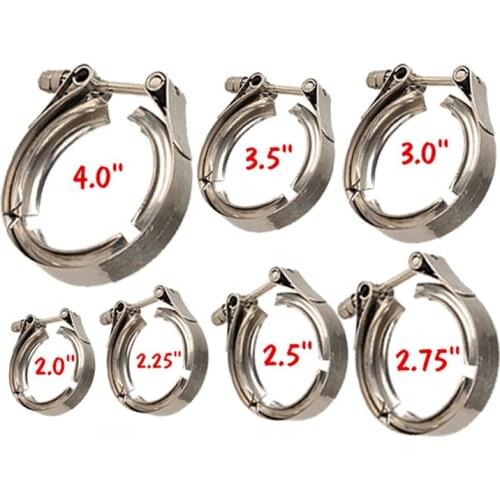 ZUCZUG from 1.5 Inch to 6.0inch SS304 Anti-Rust Temperature Resistance Exhaust V Band Clamp