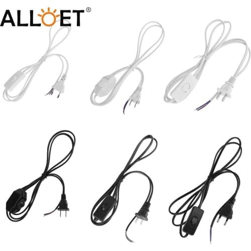 1.8m/5.9ft Switching Power Cord Wire Line Cable for Table Light LED Lamp Black/ White 2 Wire Number