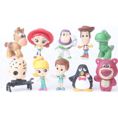 10pcs/set 5-6CM Movie Cartoon Toy Story Woody Buzz Lightyear action figure collectible model toys for Children