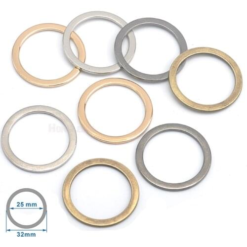 100pcs/lot 25mm 1inch metal flat alloy round Ring adjustable buckles nickle,black,gold,bronze bag webbing strap