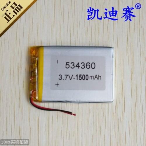 3.7V 534360 polymer lithium battery 1500mAh traffic recorder LED voice box toys