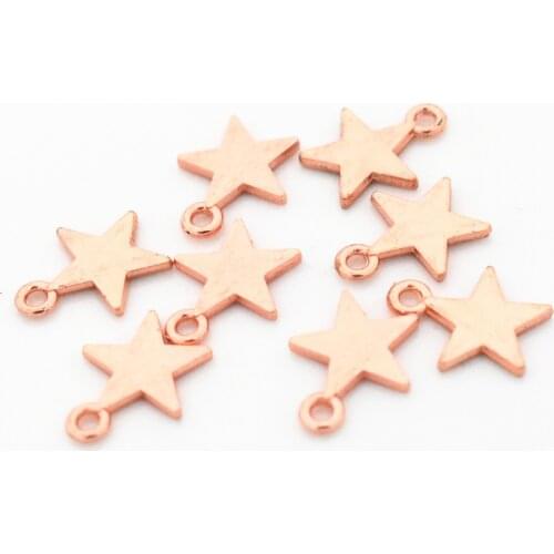 30pcs/lot 22x13mm Rose Gold Color Plated Star Charms Pendants For Making DIY Handmade Jewelry, Jewelry Accessories wholesale