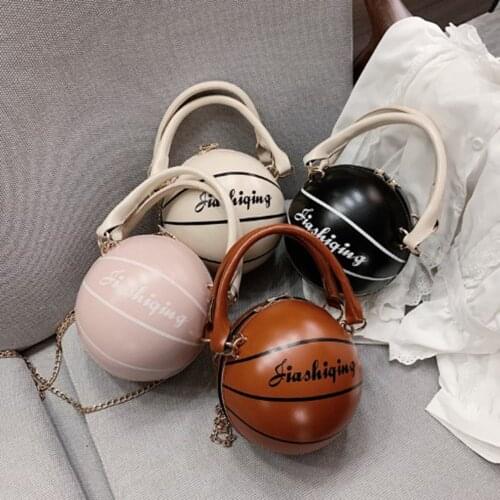 4 Colors Cute Basketball Shape Shoulder Bag for Women Girls Fit for Dating Dining Shopping Messenger Bag Golden Chain Handbag