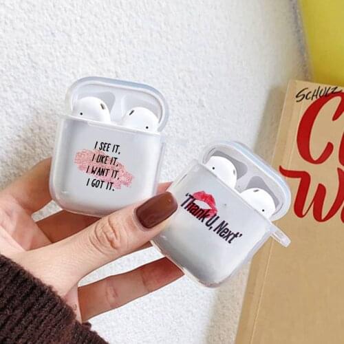 Ariana GrandeThank You Next For Apple Airpods 2 1 Wireless Charging Accessories Clear Silicone Cover For Air Pod Earphone Funda