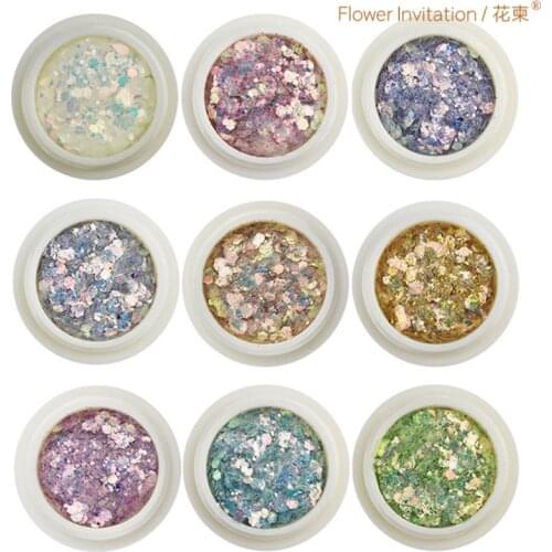 8 Colors Sequin Glitter Gel For Face Eye Nail Eye Shadow Diamond Glitter Shimmer Shiny Mermaid Nail Makeup No Glue Glitter