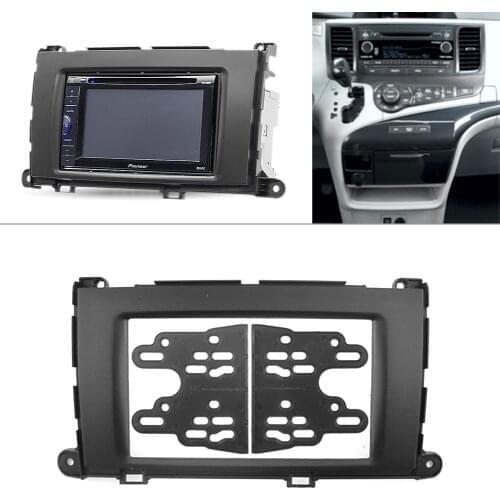 Black Car Radio Fascia Stereo Trim Dash Kits For TOYOTA Sienna 2010 2011 2012 2013 2014 2DIN