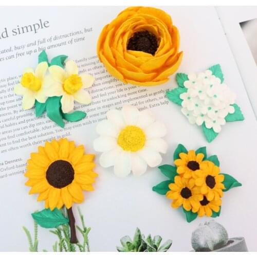 Flower scented lavender gypsum silicone mold daisy tulip hydrangea daffodil rose handmade chocolate mold candle mold