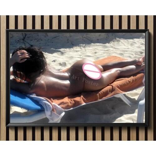 D1236 Sexy Hot Girl Tanning Topless Butt Silk Fabric Poster Art Decor Indoor Painting Gift