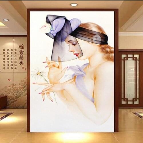 Dropship Colomac Custom Photo Wallpaper Chinese Style Sexy Female Wallpaper Mural Living Room Carta Da Parati Home Improvement