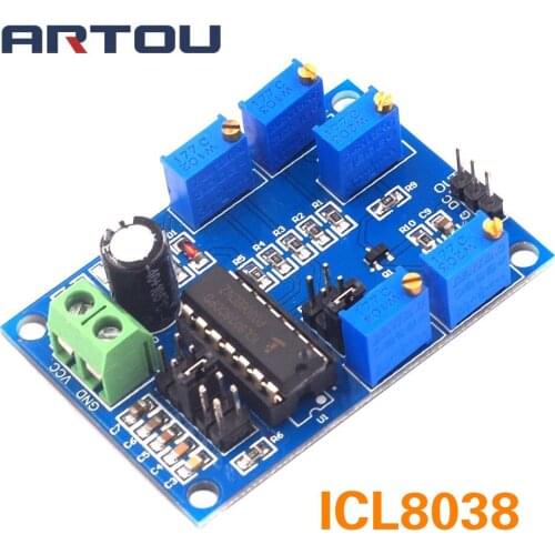 ICL8038 Signal Generator Medium/Low Frequency 10Hz-450KHz Triangular/Rectangular/Sine Wave Generator Module 12V to 15V