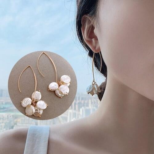 Imitation Baroque Pearls Earrings for Women Gold Hook Multi Pearl Mesmerizing Classic Party Gift Cultured Luxury Fashion Jewelry