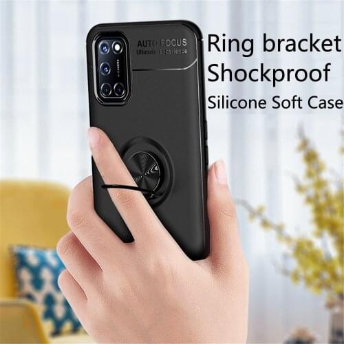 Ring bracket Phone Case sFor oppo A52 A72 Case Luxury Magnetic Ring Soft Silicone Anti-fall Cover For OPPO A72 A52 Phone Case